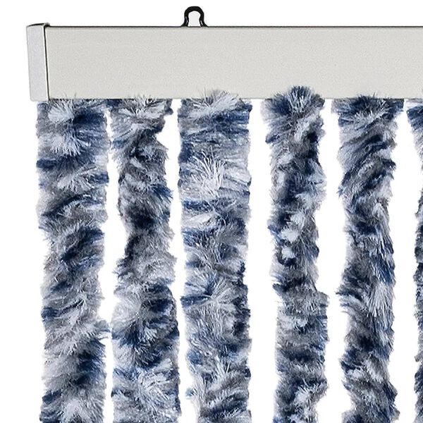 vidaXL Cortina anti-insetos 100x200 cm chenille azul e branco