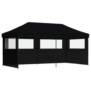 vidaXL Tenda de Festa Preto 292 x 580 x 315 cm Tecido Oxford