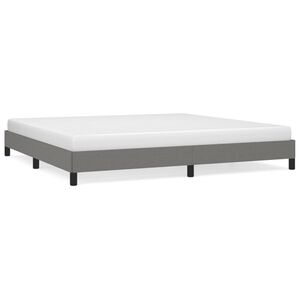 vidaXL Estrutura de cama sem colch&atilde;o 200x200 cm tecido cinzento-escuro