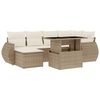 vidaXL 7 pcs conjunto de sof&aacute;s p/ jardim com almofad&otilde;es vime PE bege