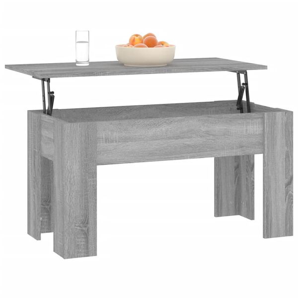 vidaXL Mesa de centro 101x49x52cm derivados de madeira cinzento sonoma