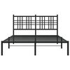 vidaXL Estrutura de cama com cabeceira 140x190 cm metal preto