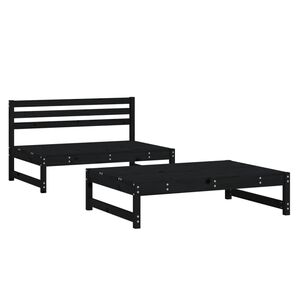vidaXL 2 pcs conjunto lounge de jardim madeira de pinho maci&ccedil;a preto