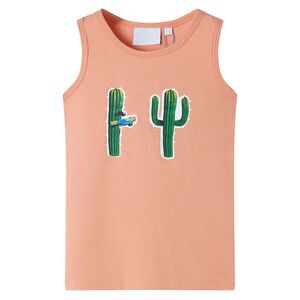 T-shirt de manga cava crian&ccedil;a laranja-claro 128