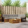 vidaXL Conjunto de Sof&aacute;s para Exterior 5 pcs Cinza Natural e Claro