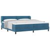 vidaXL Cama Box com cabeceira Azul escuro 200 x 200 cm Veludo