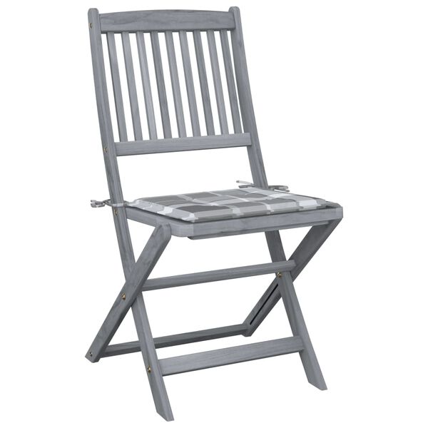 vidaXL Cadeiras exterior dobr&aacute;veis c/ almofad&otilde;es 4 pcs ac&aacute;cia maci&ccedil;a