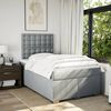 vidaXL Cama boxspring com colch&atilde;o 120x190 cm tecido cinzento-claro
