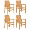 vidaXL Cadeiras de jardim empilh&aacute;veis 4 pcs 56,5x57,5x91cm teca maci&ccedil;a