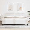 vidaXL Cama Box com colch&atilde;o Branco 200 x 200 cm Couro sint&eacute;tico