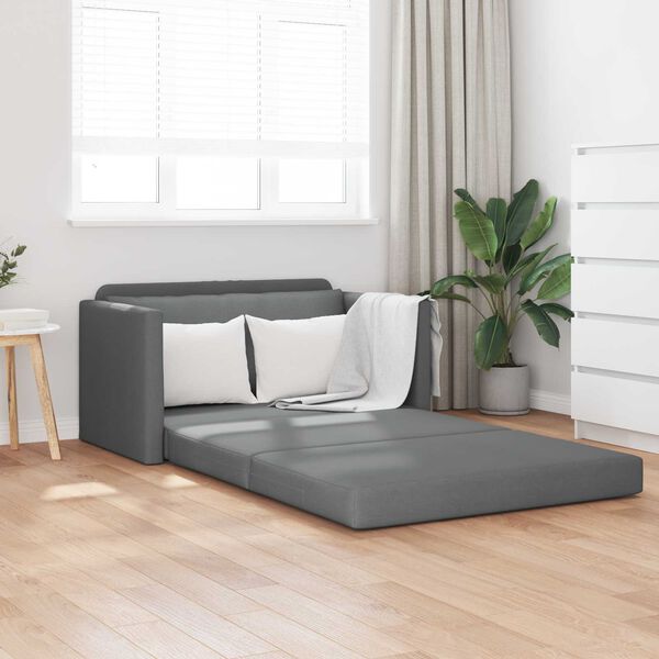 vidaXL Sof&aacute;-Cama 110cm Cinza Escuro tecido
