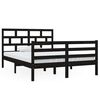 vidaXL Estrutura de cama casal 135x190 cm madeira maci&ccedil;a preto
