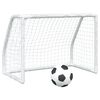 vidaXL Baliza futebol infantil 2 pcs c/ bola 64x35x48 cm metal branco