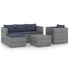 vidaXL 4 pcs conjunto lounge de jardim vime PE cinzento e antracite