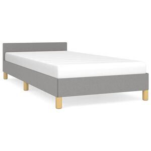 vidaXL Estrutura de cama sem colch&atilde;o 100x200 cm tecido cinzento-claro