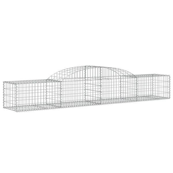 vidaXL Cestos gabi&atilde;o arqueados 4 pcs 300x50x40/60 cm ferro galvanizado