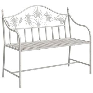 vidaXL Banco de jardim Branco Antigo 104 x 52,5 x 89 cm A&ccedil;o