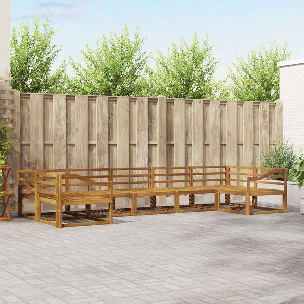 vidaXL Conjunto de Sof&aacute;s para Exterior 7 pcs Natural