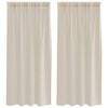 vidaXL Cortina de Voile 2 pcs Areia 175 x 140 cm Poliéster