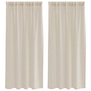 vidaXL Cortina de Voile 2 pcs Areia 175 x 140 cm Poli&eacute;ster