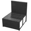 vidaXL 8 pcs conjunto lounge de jardim c/ almofad&otilde;es vime PE preto