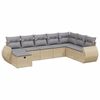 vidaXL 8 pcs conj. sof&aacute;s jardim c/ almofad&otilde;es vime PE bege misturado