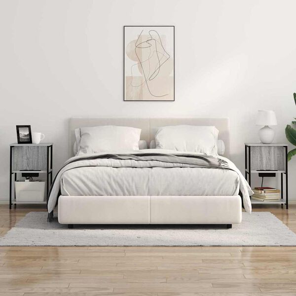 vidaXL Arm&aacute;rio de Cabeceira Cinza Sonoma 38 x 31 x 61 cm