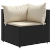 vidaXL 6 pcs conjunto lounge de jardim c/ almofadões vime PE preto