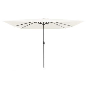 vidaXL Guarda-sol de Jardim Areia 295 x 295 x 245 cm Poli&eacute;ster e A&ccedil;o