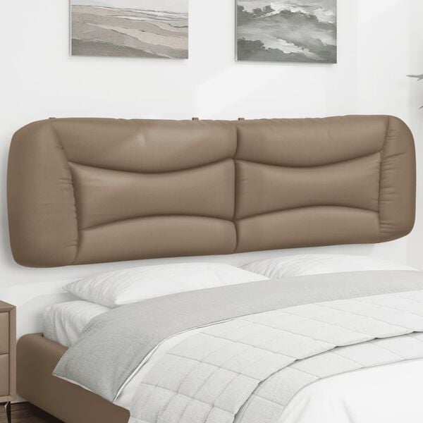 vidaXL Almofad&atilde;o de cabeceira Hvar 180 cm couro artificial cappuccino
