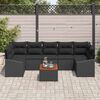 vidaXL Conjunto de Sof&aacute; de Jardim com almofada 8 pcs Preto vime PE