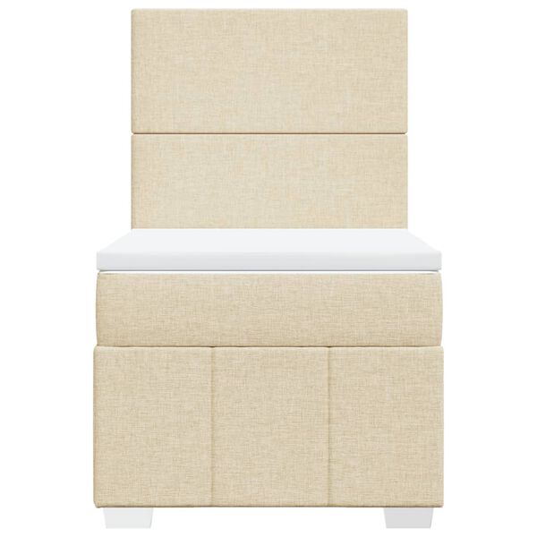 vidaXL Cama com molas/colch&atilde;o 80x200 cm tecido cor cr&egrave;me