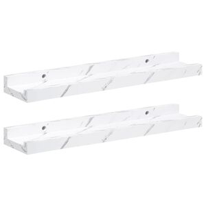 vidaXL Prateleira de Parede 2 pcs M&aacute;rmore Branco 40 x 9 x 3 cm