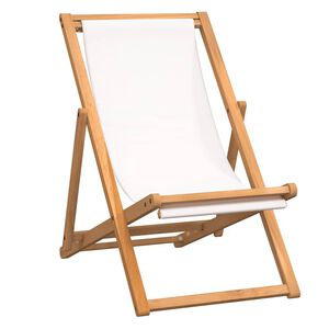 vidaXL Cadeira de p&aacute;tio em teca 56x105x96 cm creme