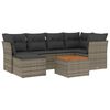 vidaXL 7 pcs conjunto sof&aacute;s p/ jardim c/ almofad&otilde;es vime PE cinzento