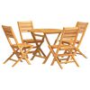 vidaXL 5 pcs conjunto de jantar p/ jardim madeira de teca maci&ccedil;a