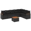 vidaXL 8 pcs conjunto sof&aacute;s de jardim com almofad&otilde;es vime PE preto