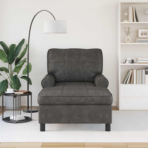 vidaXL Chaise Lounge Preto 91 x 157 x 91 cm Couro Sint&eacute;tico
