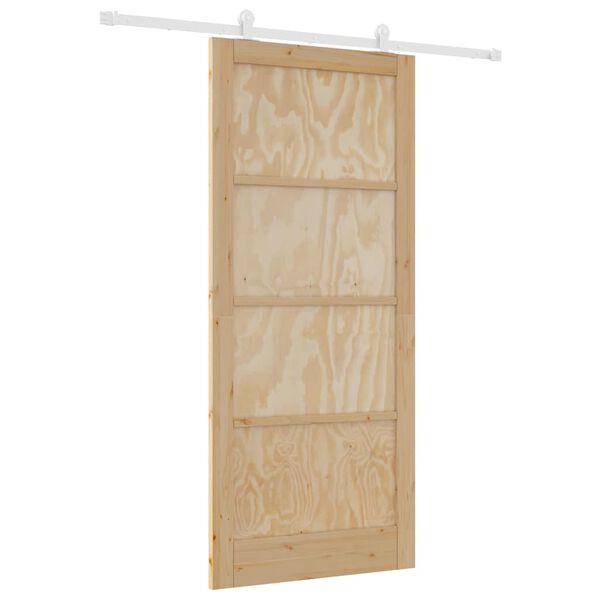 vidaXL Porta Deslizante Castanho 93 x 211 cm
