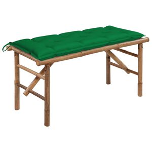 vidaXL Banco de jardim dobr&aacute;vel com almofad&atilde;o 118 cm bambu
