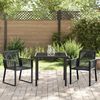 vidaXL Conjunto de Jantar para Jardim 3 pcs Preto A&ccedil;o revestido a p&oacute;