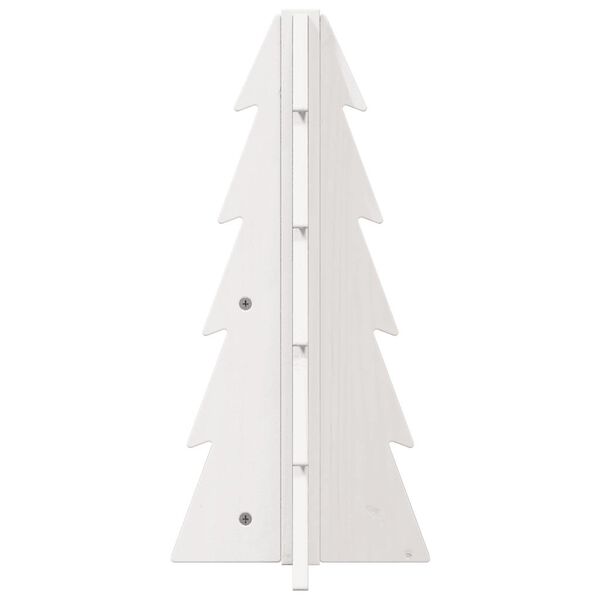 vidaXL &Aacute;rvore de Natal decorativa 49 cm madeira de pinho maci&ccedil;a branco