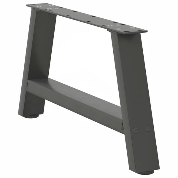 vidaXL P&eacute;s para mesa de centro em formato A, 2 pe&ccedil;as, antracite, 70x (30-31) cm, a&ccedil;o