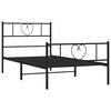vidaXL Estrutura de cama com cabeceira e p&eacute;s 75x190 cm metal preto