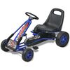 vidaXL Kart a pedais com assento ajust&aacute;vel, azul
