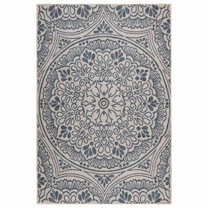 vidaXL Tapete de tecido plano para exterior 160x230 cm padr&atilde;o azul
