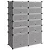 vidaXL Sapateira 94x37x125 cm PP preto