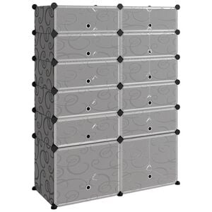 vidaXL Sapateira 94x37x125 cm PP preto