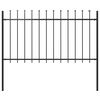 vidaXL Cerca de jardim Woerden com ponta em forma de lan&ccedil;a, em a&ccedil;o, 181 x 100 cm, preto