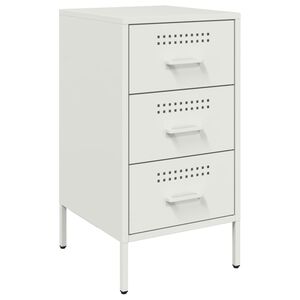 vidaXL Mesa de cabeceira 36x39x68 cm aço branco